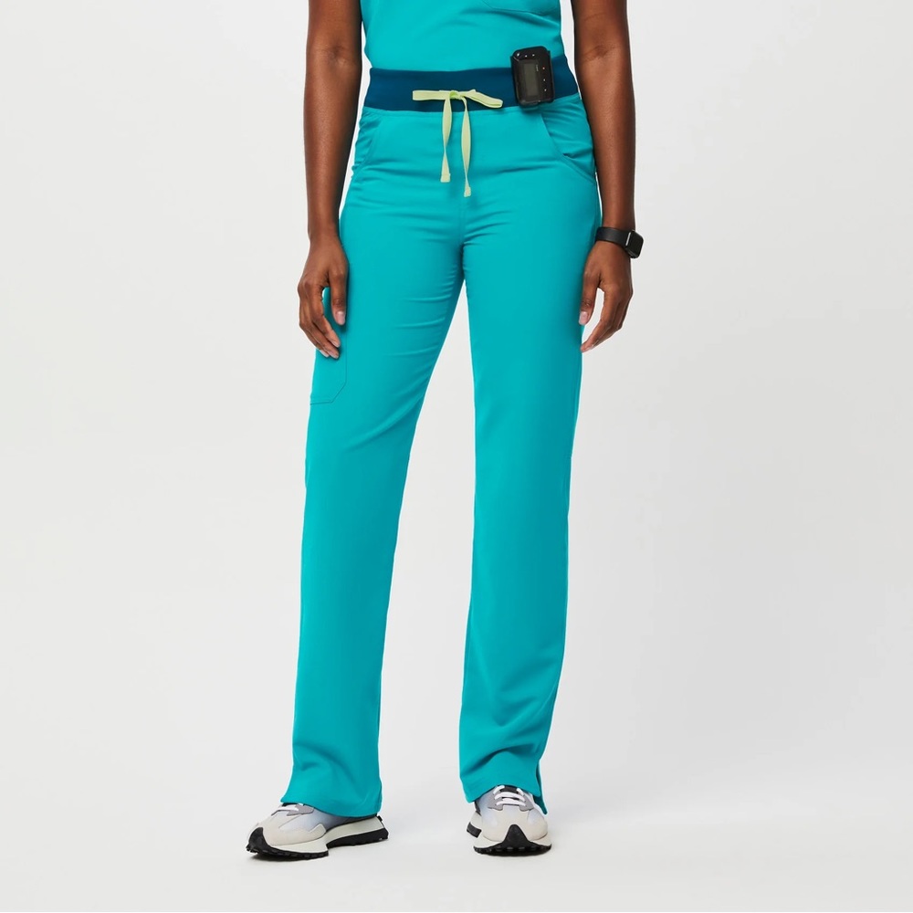 FIGS Teal Kade Cargo Scrub Pants - High Waisted